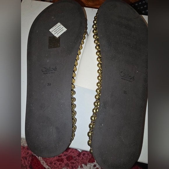 CHLOE WHITE STUDDED SLIDES - Picture 2 of 4